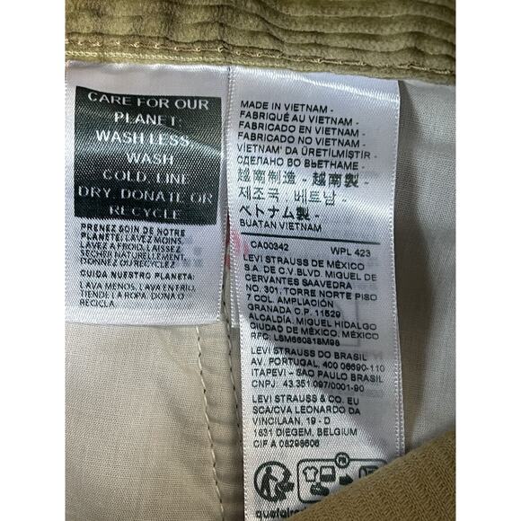 Levis‎ Pants Womens 30x30 Green Corduroy Straight Leg Regular Fit Mid Rise Retro - Picture 4 of 13